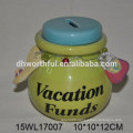 Colorful ceramic money boxes with bowknot money fund